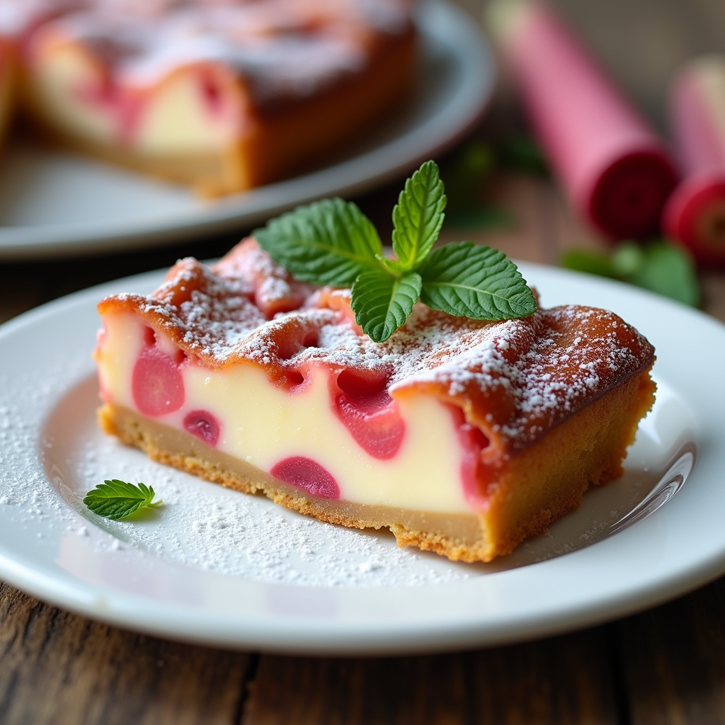 quick rhubarb custard bars