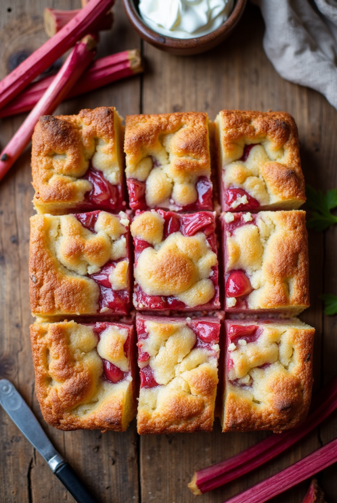 rhubarb custard bars for summer