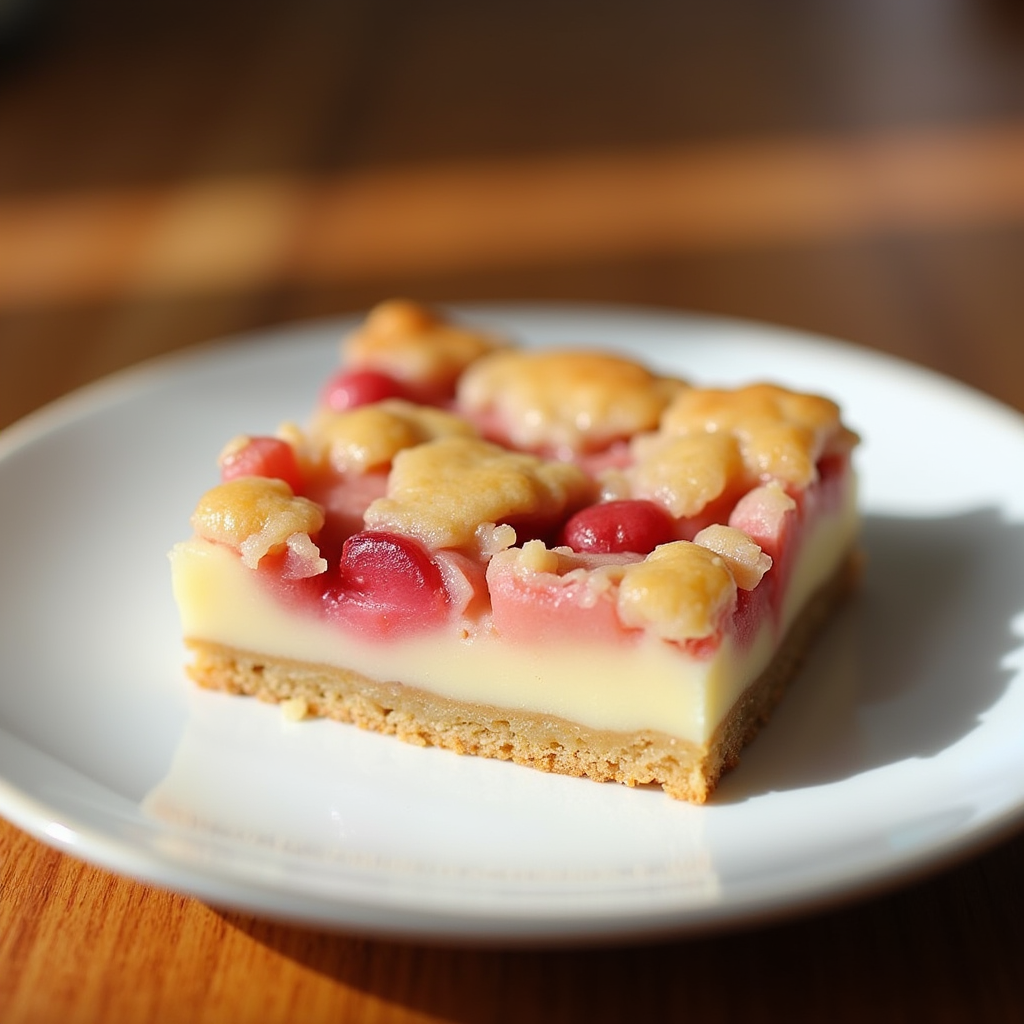 quick rhubarb custard bars